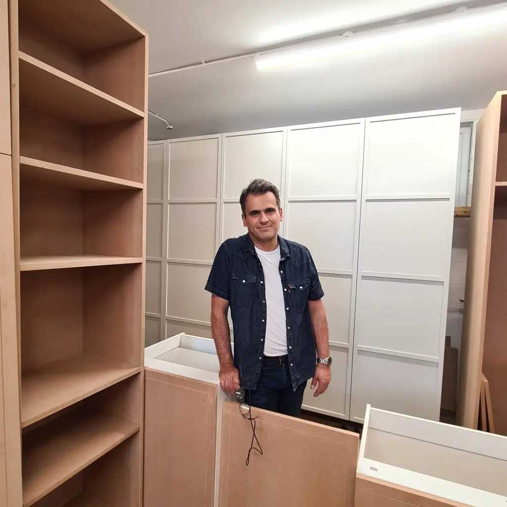 Joinery workshop with bespoke fitted furniture in production